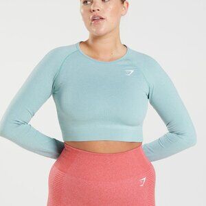 Gymshark Vital Seamless 2.0 Crop Top - Pearl Blue